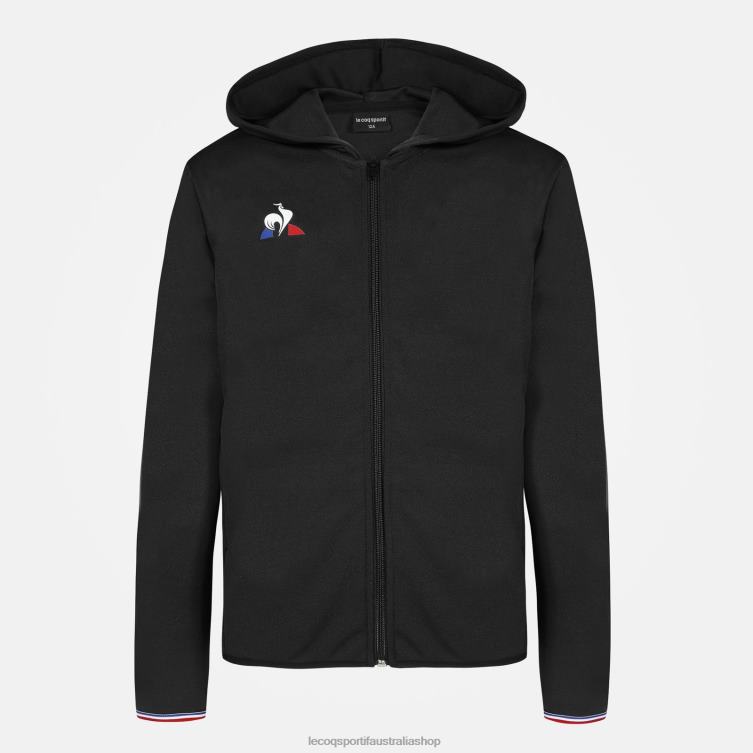 Clothing HVDBF400 Children Le Coq Sportif Hooded Sweatshirt With Zip Black
