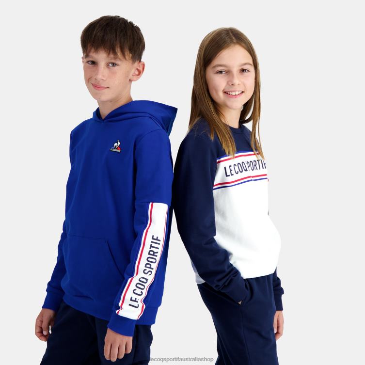 Clothing HVDBF653 Children Le Coq Sportif Hooded Sweatshirt Blue