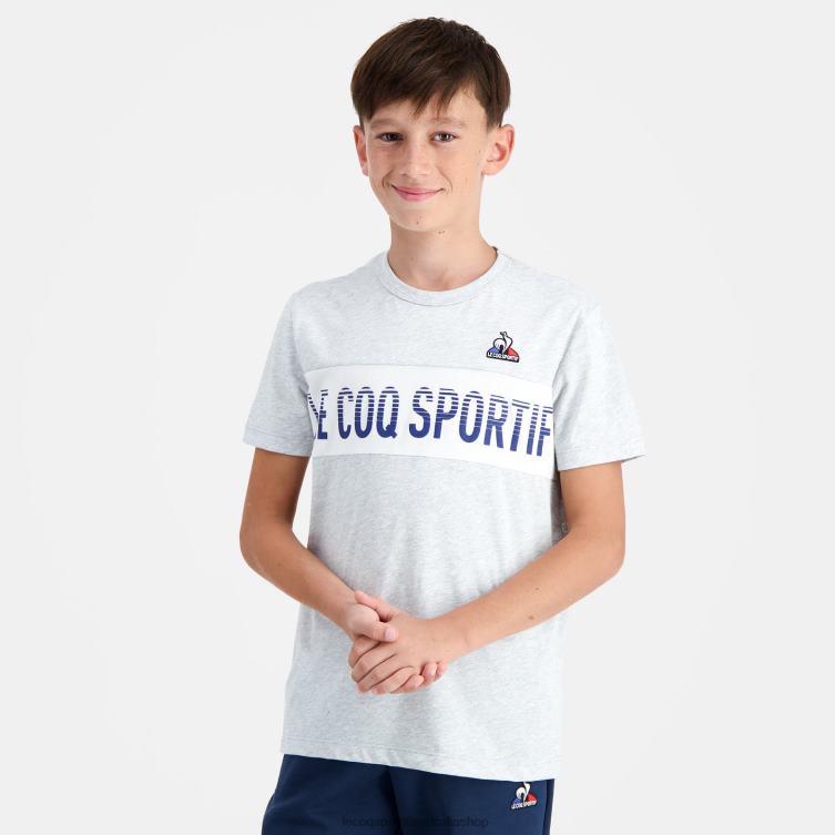 Clothing HVDBF640 Children Le Coq Sportif T-Shirt Grey