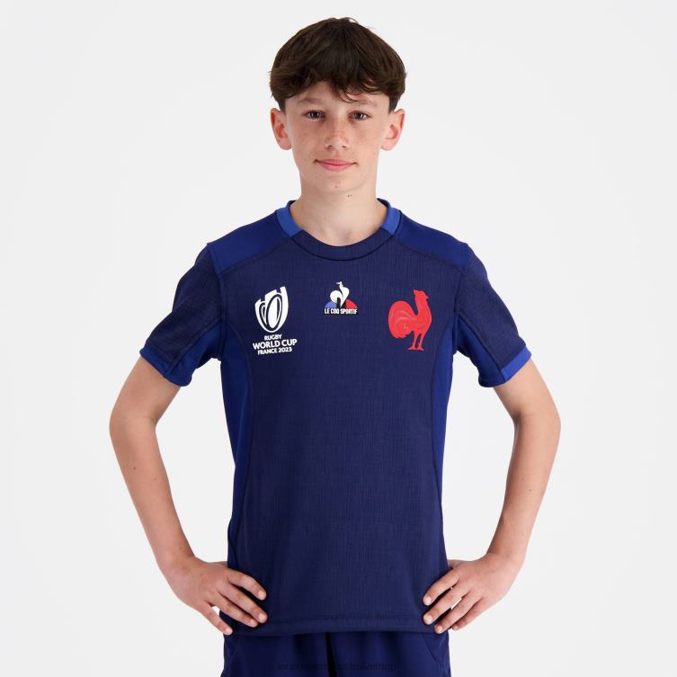 Clothing HVDBF694 Children Le Coq Sportif Replica Jersey Xv De France - Rugby World Cup 2023 Blue