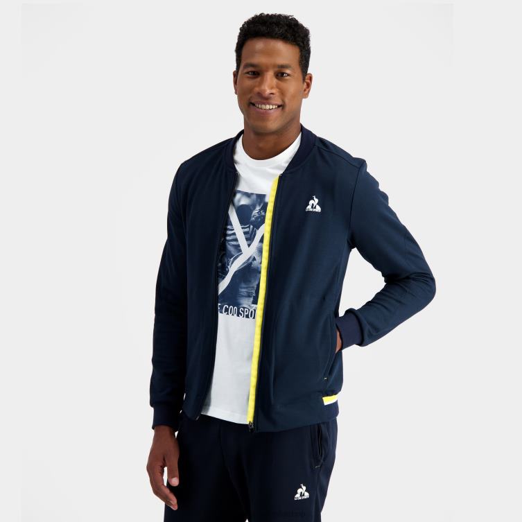 Clothing HVDBF19 Men Le Coq Sportif Zipped Sweatshirt Blue
