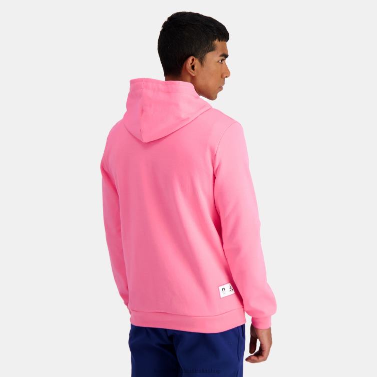 Clothing HVDBF30 Men Le Coq Sportif Hooded Sweatshirt Pink