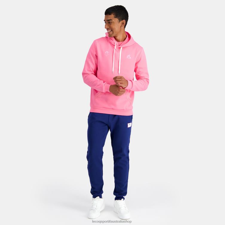 Clothing HVDBF30 Men Le Coq Sportif Hooded Sweatshirt Pink
