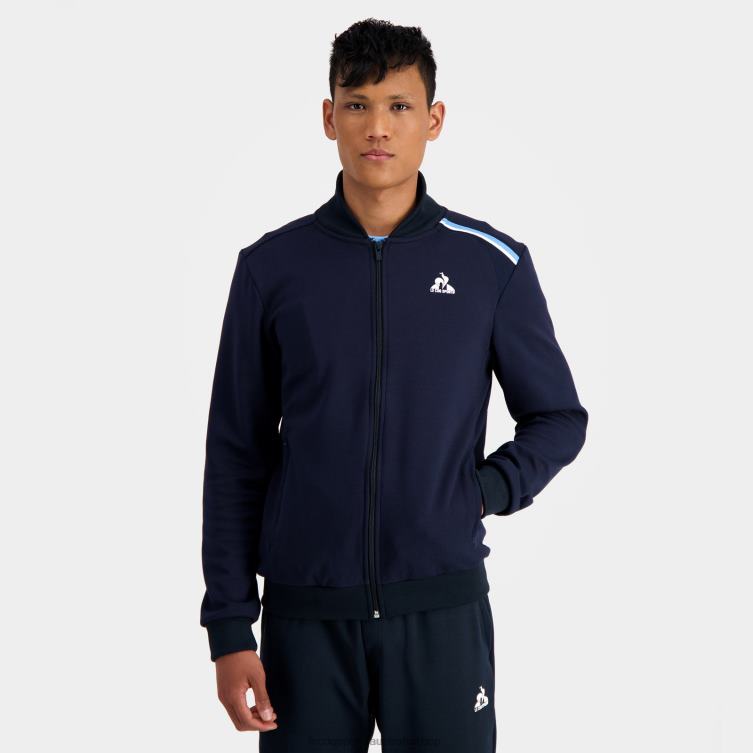 Clothing HVDBF34 Men Le Coq Sportif Zipped Sweatshirt Blue