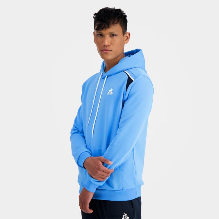 Clothing HVDBF36 Men Le Coq Sportif Hooded Sweatshirt Blue