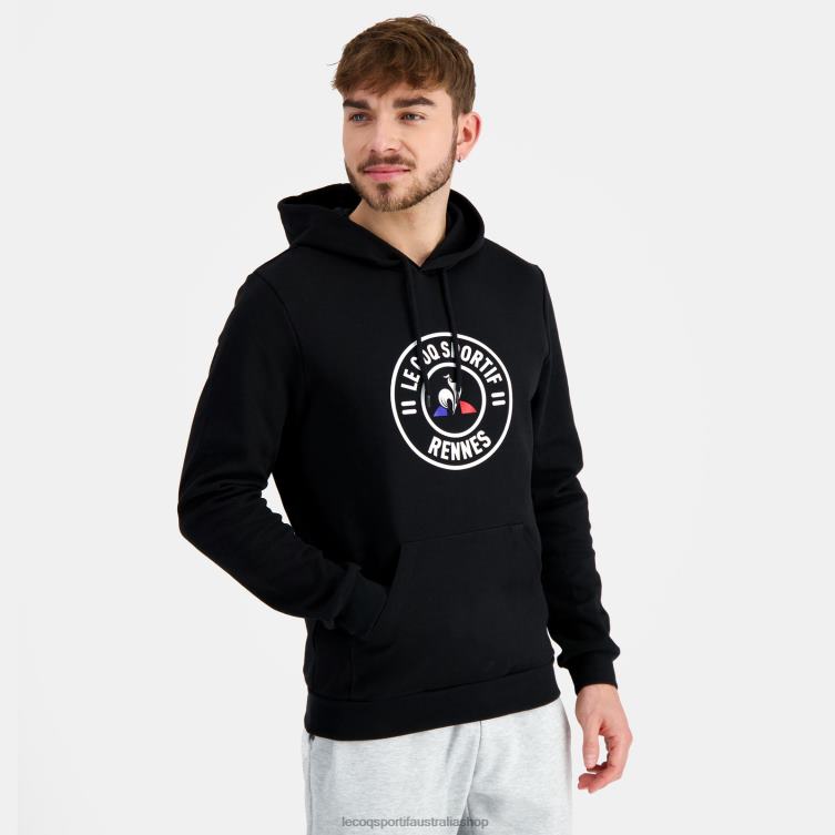Clothing HVDBF39 Men Le Coq Sportif Hooded Sweatshirt Black
