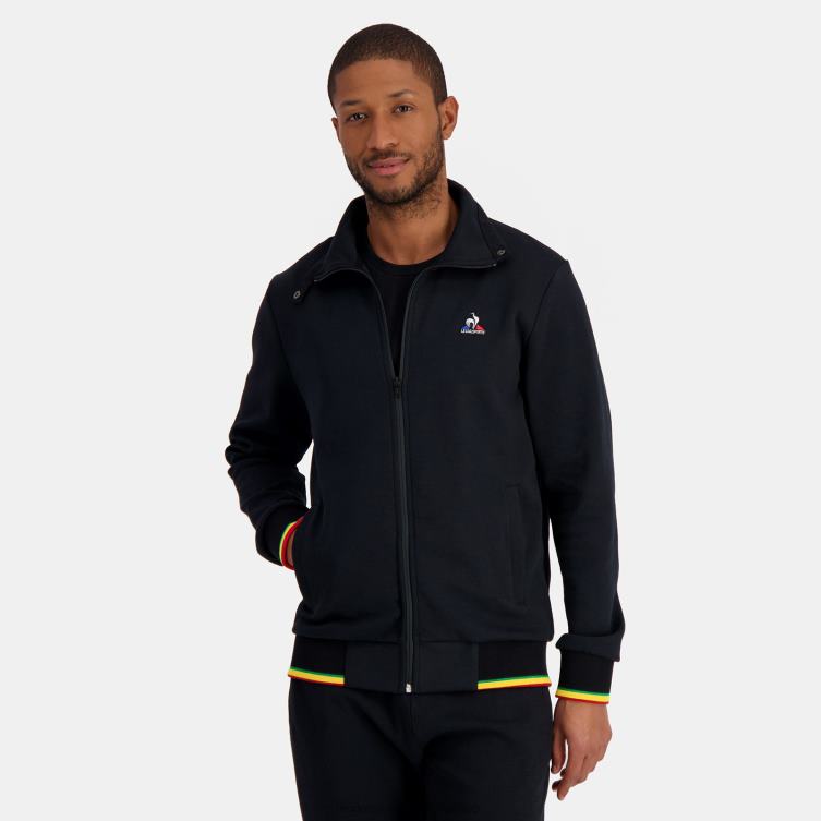 Clothing HVDBF432 Men Le Coq Sportif Zipped Sweatshirt Black