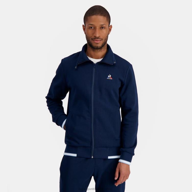 Clothing HVDBF433 Men Le Coq Sportif Zipped Sweatshirt Blue