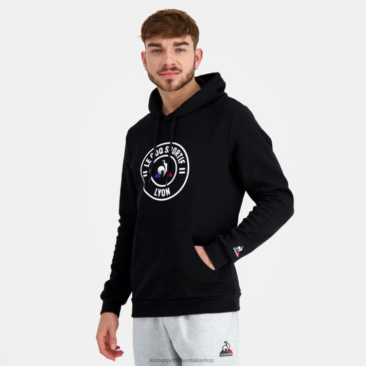 Clothing HVDBF43 Men Le Coq Sportif Hooded Sweatshirt Black