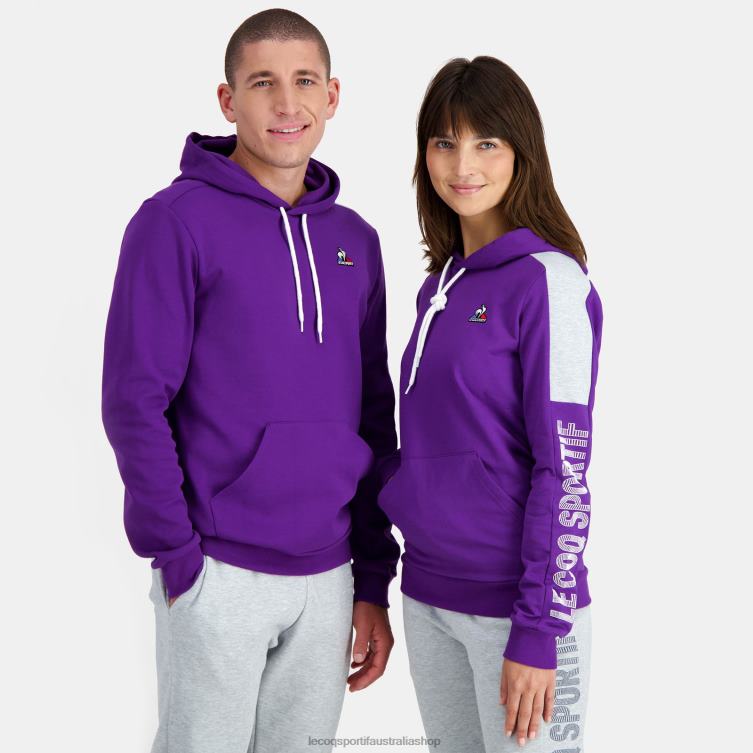Clothing HVDBF442 Men Le Coq Sportif Hooded Sweatshirt Purple