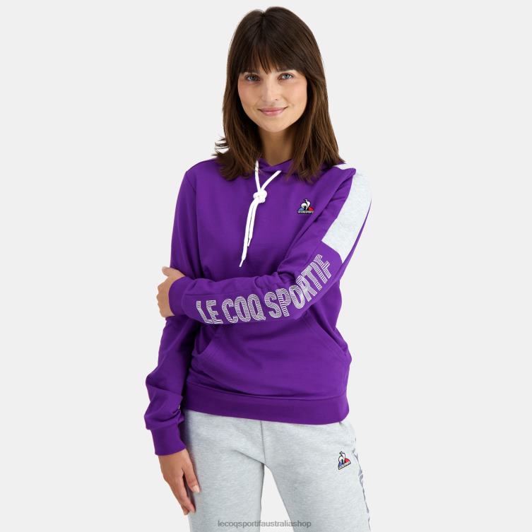 Clothing HVDBF442 Men Le Coq Sportif Hooded Sweatshirt Purple