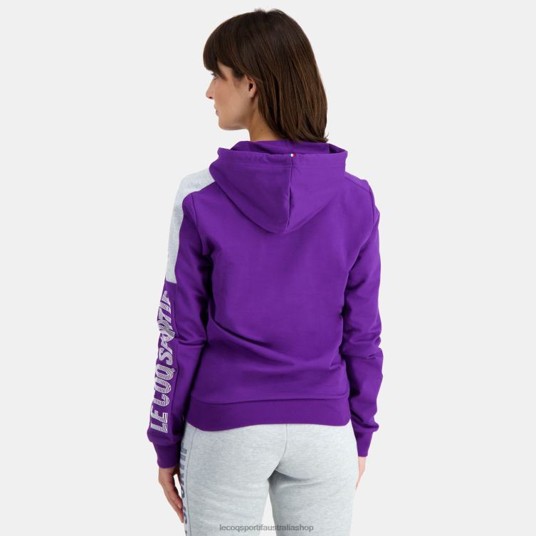 Clothing HVDBF442 Men Le Coq Sportif Hooded Sweatshirt Purple