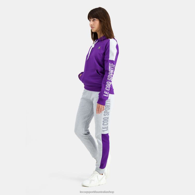 Clothing HVDBF442 Men Le Coq Sportif Hooded Sweatshirt Purple