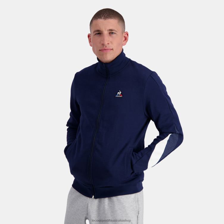 Clothing HVDBF445 Men Le Coq Sportif Zipped Sweatshirt Blue