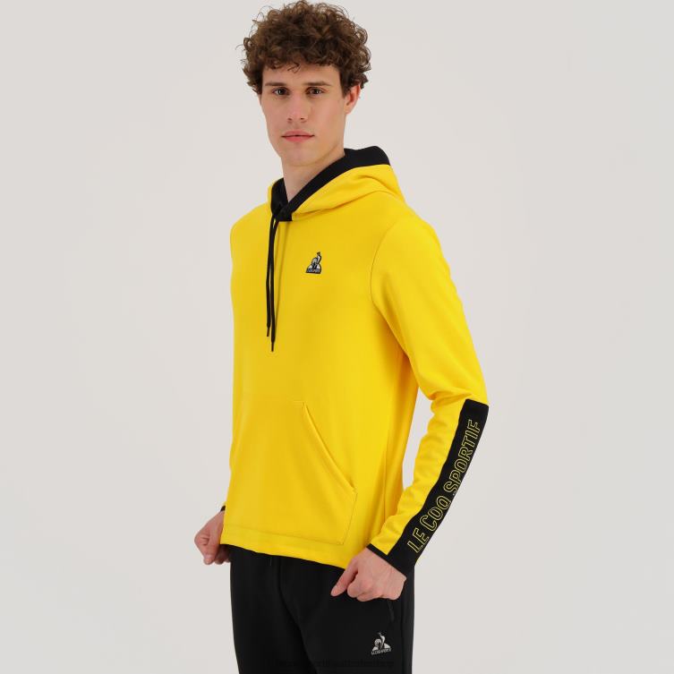 Clothing HVDBF451 Men Le Coq Sportif Hooded Sweatshirt Yellow