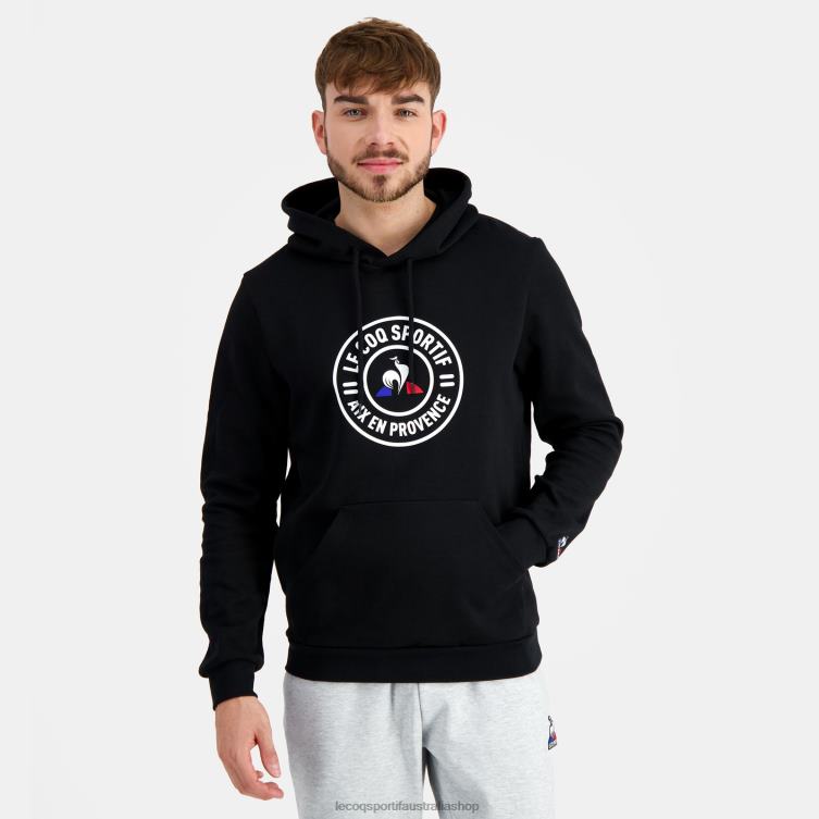 Clothing HVDBF46 Men Le Coq Sportif Hooded Sweatshirt Black