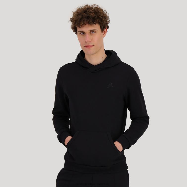 Clothing HVDBF493 Men Le Coq Sportif Hooded Sweatshirt Black
