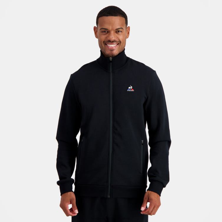 Clothing HVDBF51 Men Le Coq Sportif Zipped Sweatshirt Black
