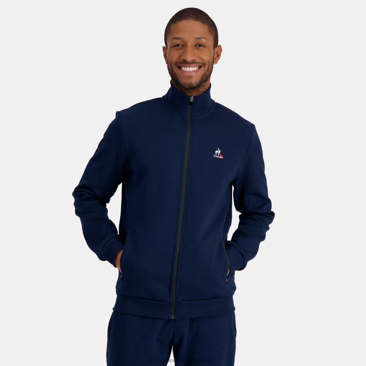 Clothing HVDBF52 Men Le Coq Sportif Zipped Sweatshirt Blue