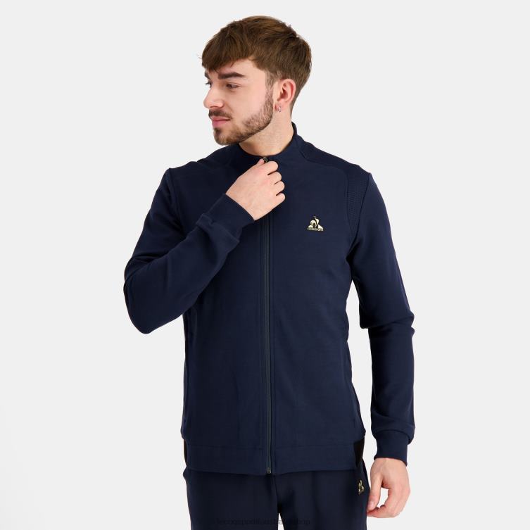 Clothing HVDBF71 Men Le Coq Sportif Zipped Sweatshirt Blue