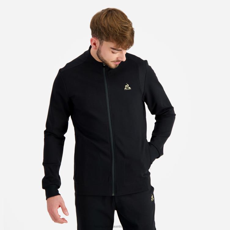 Clothing HVDBF72 Men Le Coq Sportif Zipped Sweatshirt Black