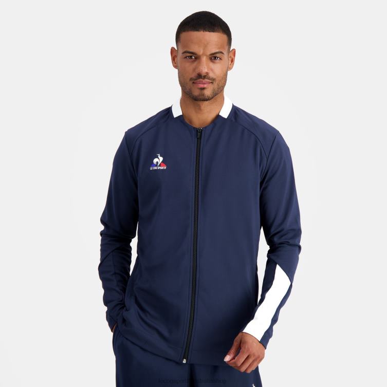 Clothing HVDBF74 Men Le Coq Sportif Zipped Sweatshirt Blue