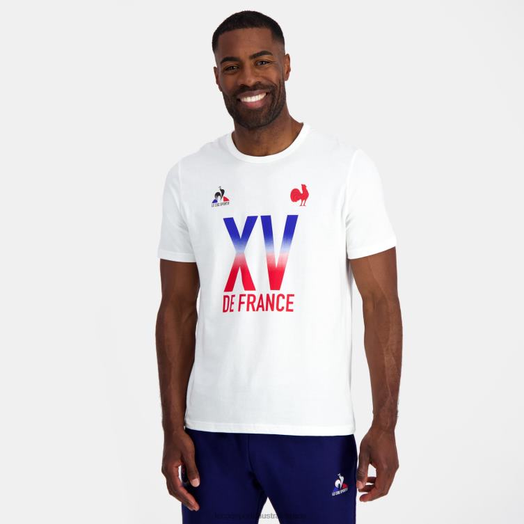 Clothing HVDBF157 Men Le Coq Sportif T-Shirt - Xv De France White