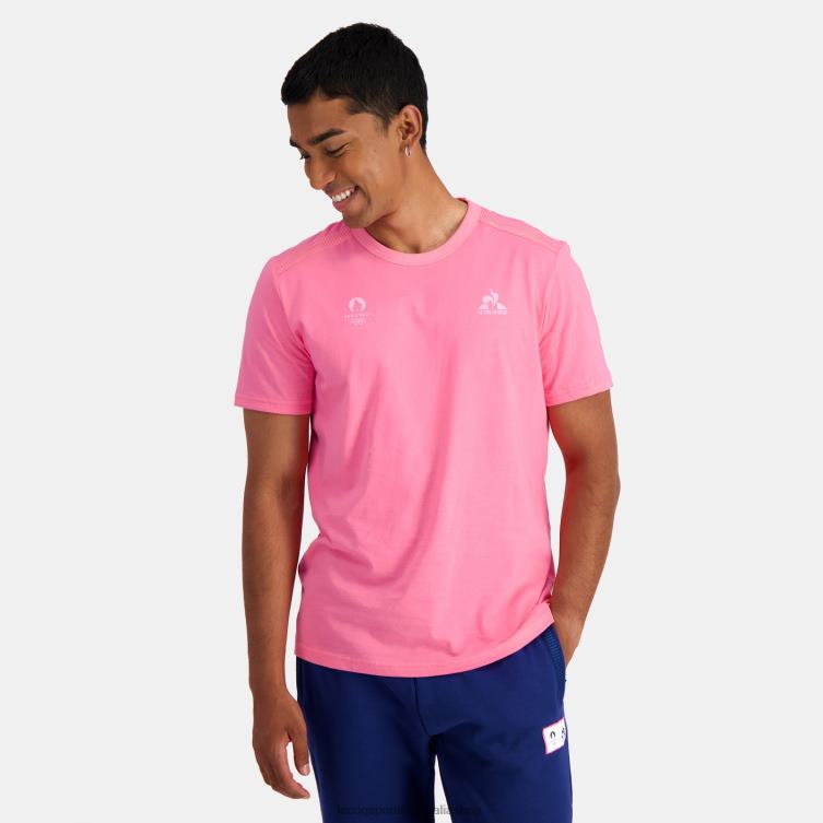 Clothing HVDBF204 Men Le Coq Sportif T-Shirt Pink