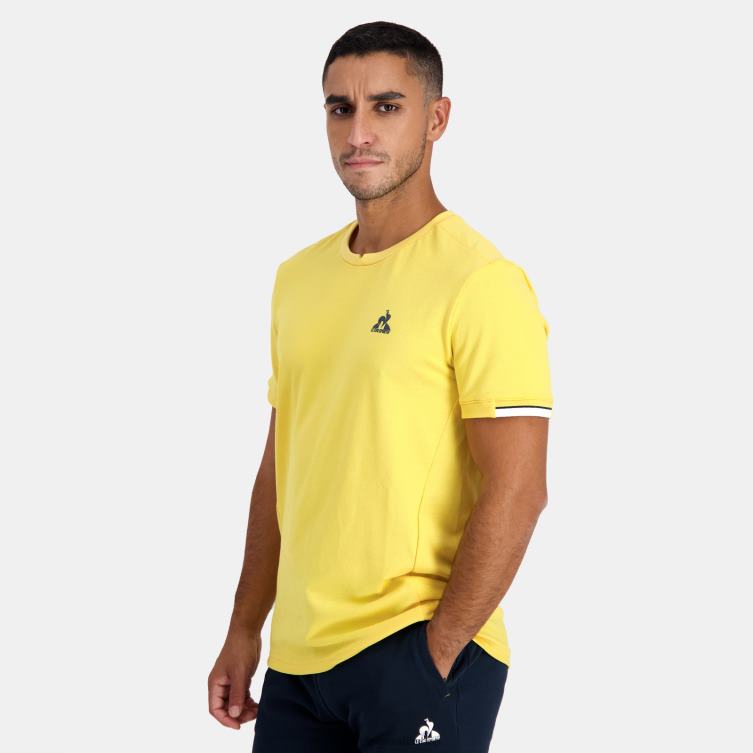 Clothing HVDBF211 Men Le Coq Sportif T-Shirt Yellow
