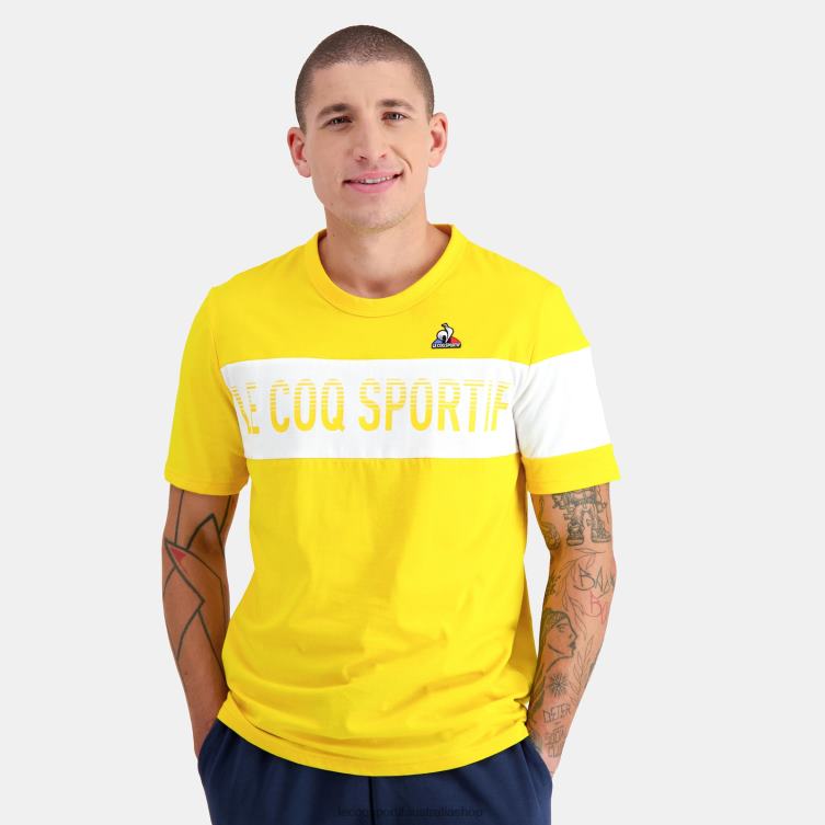 Clothing HVDBF449 Men Le Coq Sportif T-Shirt Yellow