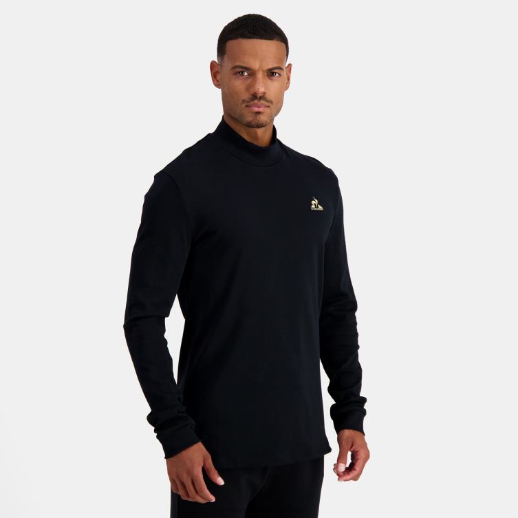 Clothing HVDBF461 Men Le Coq Sportif Long-Sleeve T-Shirt Black