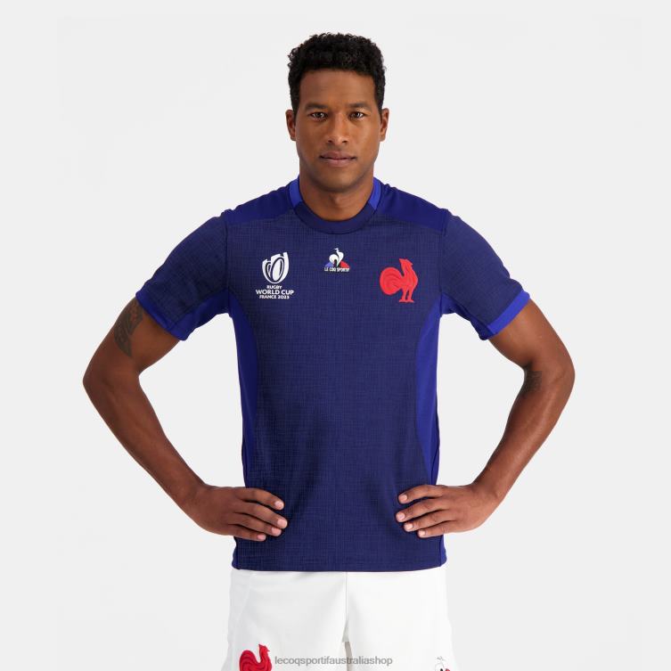 Clothing HVDBF692 Men Le Coq Sportif Replica Jersey Xv De France - Rugby World Cup 2023 Blue