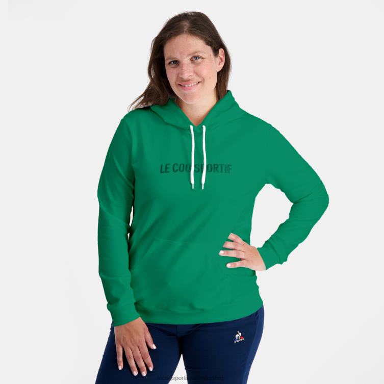Clothing HVDBF310 Women Le Coq Sportif Hooded Sweatshirt Green