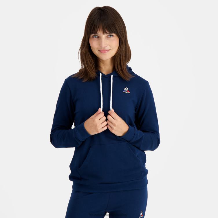 Clothing HVDBF317 Women Le Coq Sportif Hooded Sweatshirt Blue