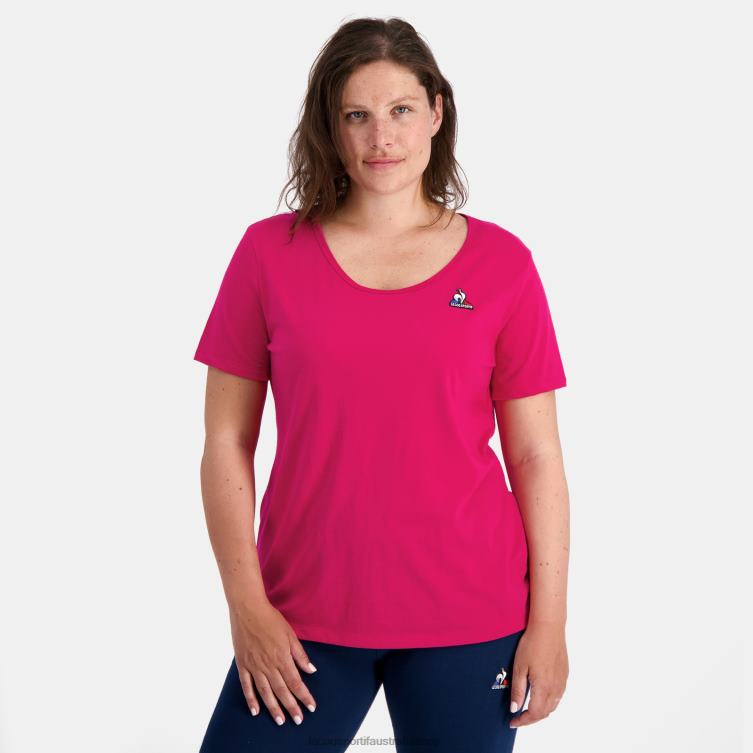 Clothing HVDBF348 Women Le Coq Sportif T-Shirt Red