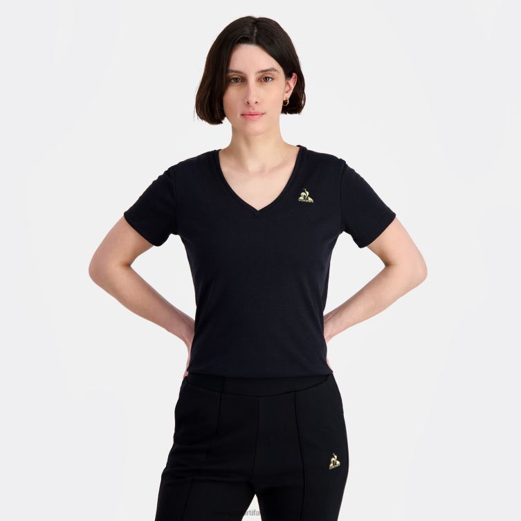 Clothing HVDBF351 Women Le Coq Sportif T-Shirt Black