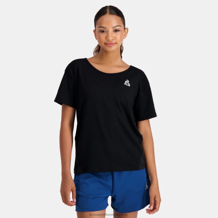 Clothing HVDBF354 Women Le Coq Sportif T-Shirt Black
