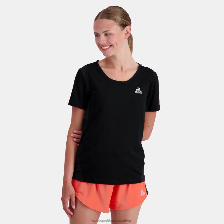 Clothing HVDBF357 Women Le Coq Sportif T-Shirt Black