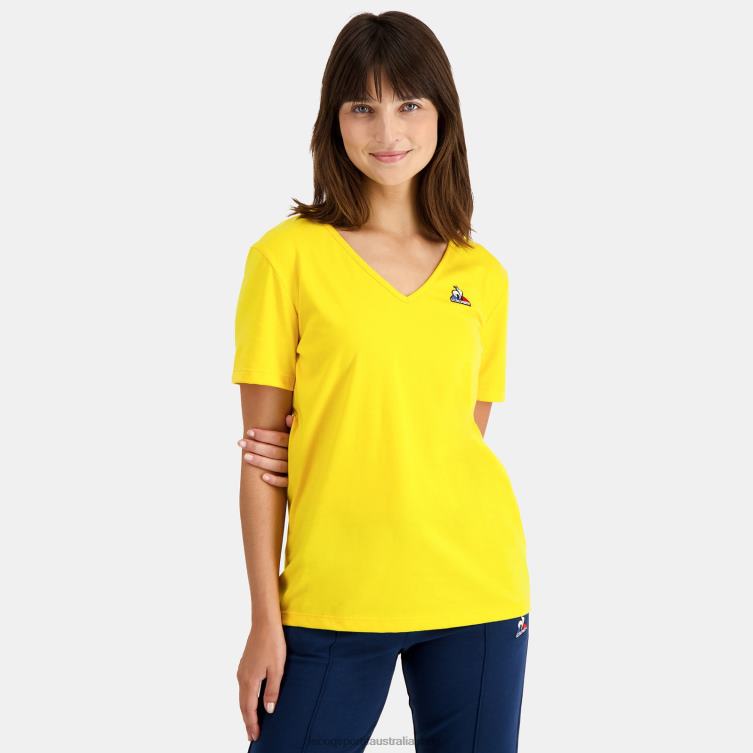 Clothing HVDBF594 Women Le Coq Sportif T-Shirt Yellow